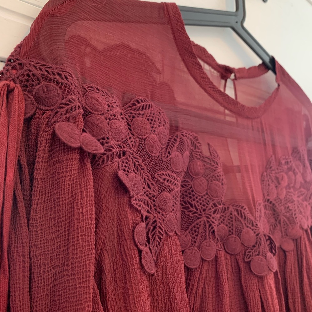 CHLOÉ Guipure Lace-trimmed Silk-mousseline Blouse - Picture 13 of 15